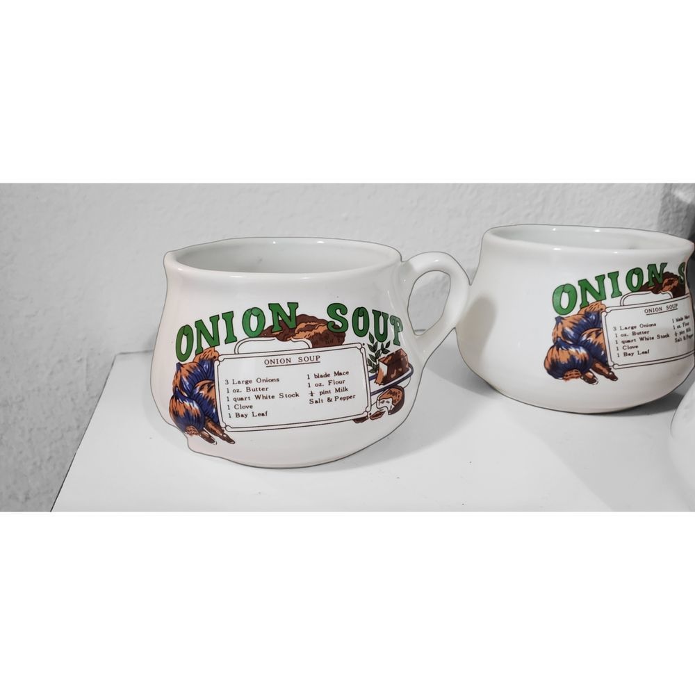 3 x Vintage 1970s Ceramic Soup Mugs